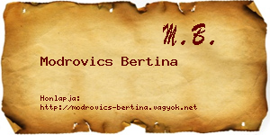 Modrovics Bertina névjegykártya